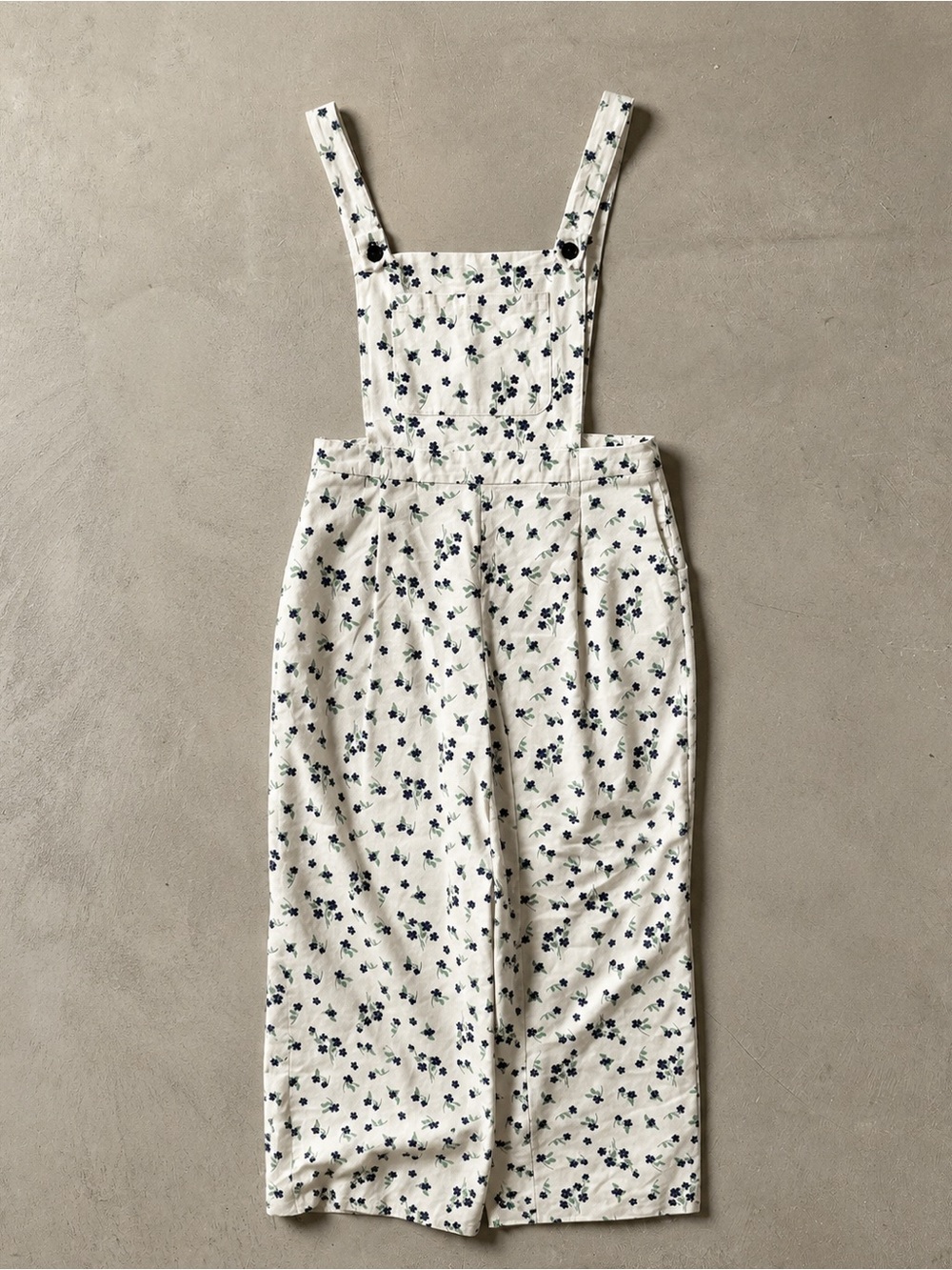 Cider White Floral  Dress with Navy and green Print size M